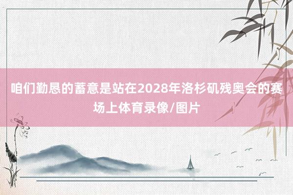 咱们勤恳的蓄意是站在2028年洛杉矶残奥会的赛场上体育录像/图片