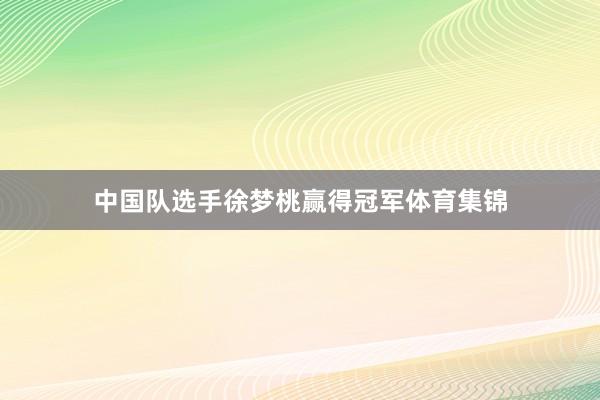 中国队选手徐梦桃赢得冠军体育集锦