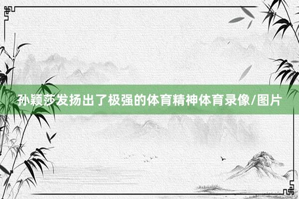 孙颖莎发扬出了极强的体育精神体育录像/图片