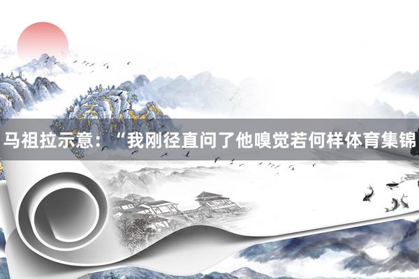 马祖拉示意：“我刚径直问了他嗅觉若何样体育集锦