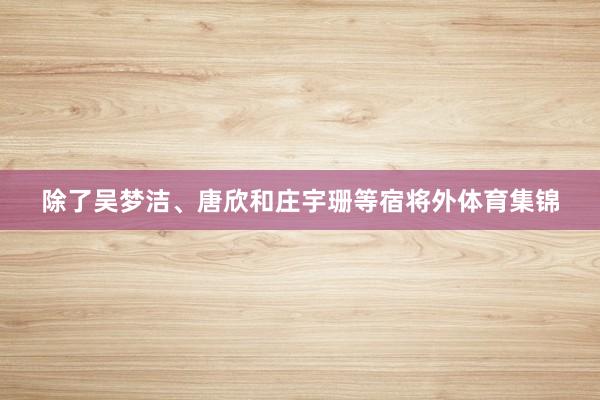除了吴梦洁、唐欣和庄宇珊等宿将外体育集锦