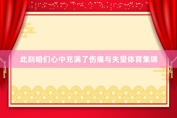 此刻咱们心中充满了伤痛与失望体育集锦