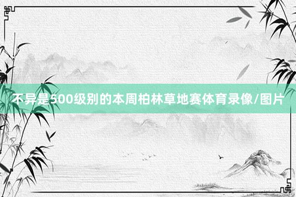 不异是500级别的本周柏林草地赛体育录像/图片
