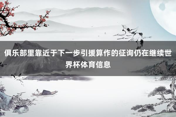 俱乐部里靠近于下一步引援算作的征询仍在继续世界杯体育信息