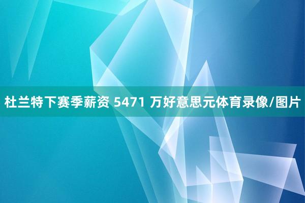 杜兰特下赛季薪资 5471 万好意思元体育录像/图片