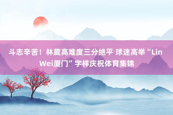 斗志辛苦！林葳高难度三分绝平 球迷高举“Lin Wei厦门”字样庆祝体育集锦