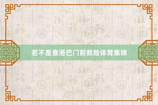 若不是查洛巴门前救险体育集锦
