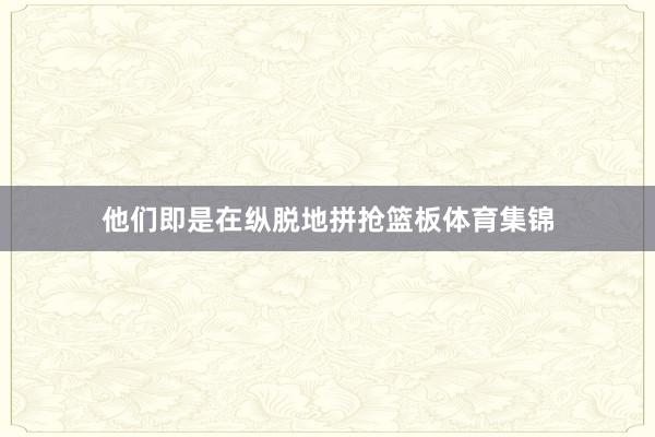 他们即是在纵脱地拼抢篮板体育集锦