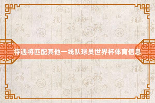 待遇将匹配其他一线队球员世界杯体育信息