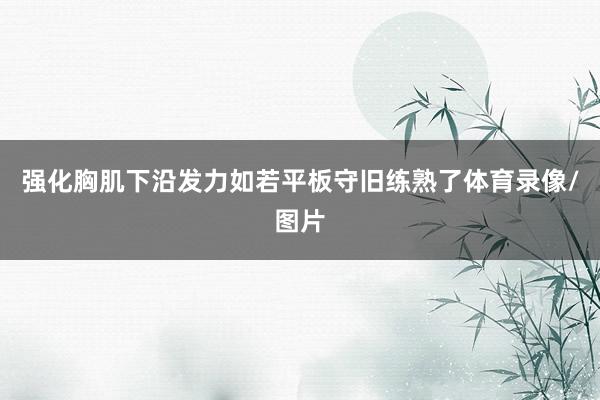强化胸肌下沿发力如若平板守旧练熟了体育录像/图片